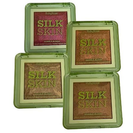 Blush Marble Bloom Mosaico Silk Skin Ruby Rose HB-F1001 - Kit c/ 04 unid