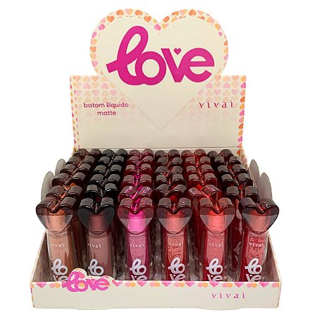 Batom Líquido Matte Love Vivai 3246.1.1 - Box c/ 36 unid