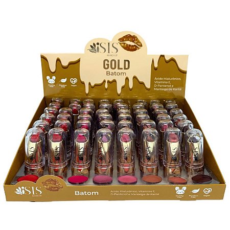 Batom Bastão Gold Isis Make-Up IS1038 - Box c/ 48 unid