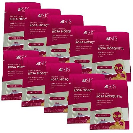 Máscara Peel Off Facial Rosa Mosqueta Isis Make-Up IS1076 - Kit c/ 10 unid
