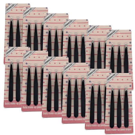 Kit Com 03 Pinças Para Sobrancelha PN7186 - Pcte c/ 12 unid
