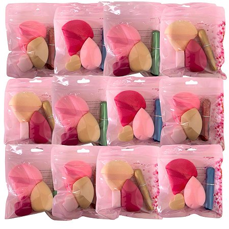Kit Com 03 Esponjas + Porta Perfume JM202745 -Pcte c/ 12 unid