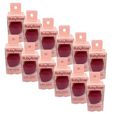 Esponja Para Maquiagem Pink Sides Ruby Rose HB-A7006 - Pcte c/ 12 unid
