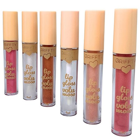 Lip Gloss Volumoso Griffty Makeup - Kit c/ 06 unid