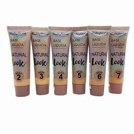 Base Liquida Natural Look Bege Group 2 Ruby Rose HB-8051 - Kit c/ 06 unid