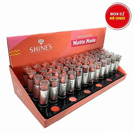 Batom Bastão Matte Nude Shine´s SH012CN – Box c/ 48 unid