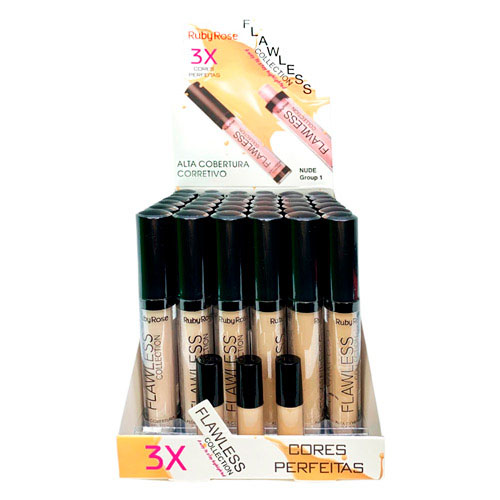 Corretivo Líquido Flawless Collection Ruby Rose HB-8080 Nude Group 01 - Box c/ 36 unid