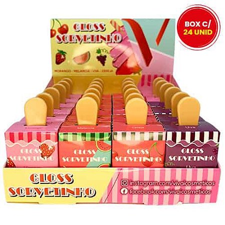 Lip Gloss Sorvetinho em Atacado 3069 - Box C/36 Unid