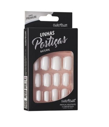 Unhas Postiças Cor Natural Macrilan Linha Premium UP102