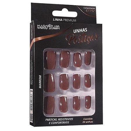 Unhas Postiças Macrilan Marrom UP306A