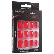 Unhas Postiças Macrilan Vermelho UP307A