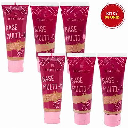 Base Líquida Multi-D Cores Médias Mia Make 203 – Kit c/ 06 unid