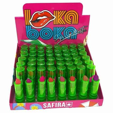 Batom Bastão Matte Safi Lip Loka Boka Safira – Box c/ 56 unid