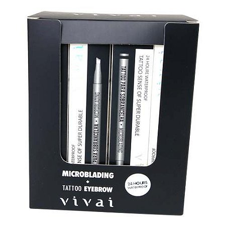 Caneta Delineadora para Sobrancelha Microblading Fio a Fio Preto Vivai 2058.1.1 – Box c/ 24 unid