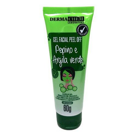 Gel Facial Peel Off Argila Verde e Pepino Dermachem