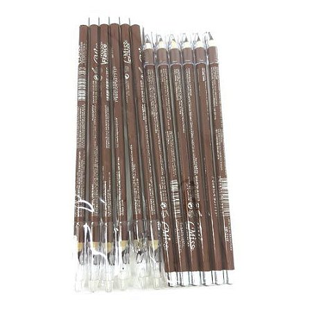 Lápis de Olho com Apontador Marrom Miss France MF-7717 - Pcte c/ 12 unid