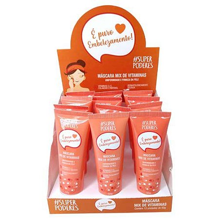 Máscara Bisnaga Mix de Vitaminas Super Poderes MFSP14 – Box c/ 12 unid