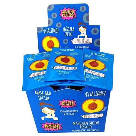 Máscara Facial Pêssego Super Poderes PSGSP01 - Box c/ 50 unid