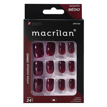 Unhas Postiças Macrilan Médio Vinho UP313A