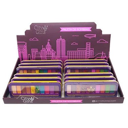 Paleta de Sombras Charming Collection City Girls CG205 - Box c/ 12 unid