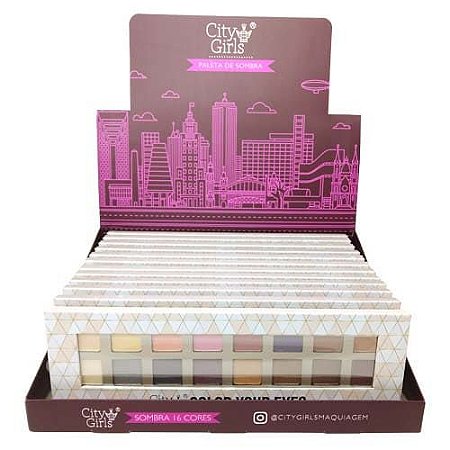 Paleta de Sombras Color Your Eyes City Girls CG127 - Box c/ 12 unid