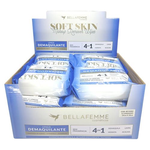 Lenço Demaquilante Manteiga de Karité Soft Skin Bella Femme BF10082 – Box c/ 12 unid