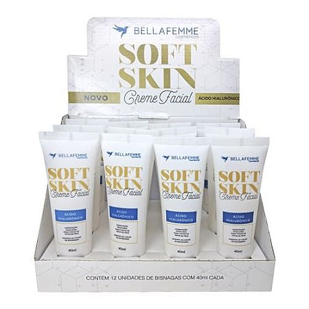 Creme Facial de Ácido Hialurônico Soft Skin Bella Femme SS80005 – Box c/ 12 unid