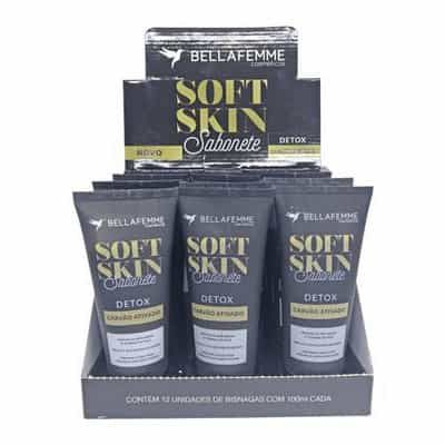 Sabonete Detox com Carvão Ativado Soft Skin Bella Femme SS80010 – Box c/ 12 unid