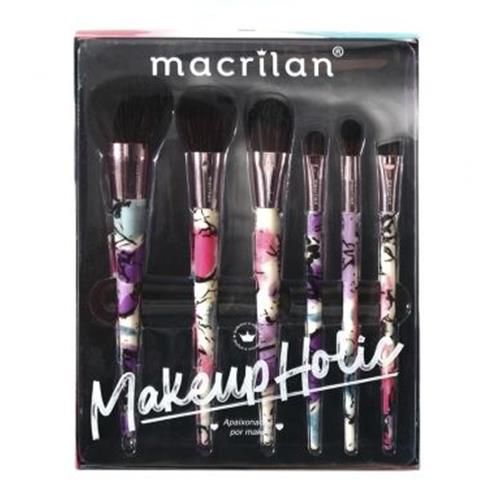 Kit com 6 Pincéis para Maquiagem Makeupholic Macrilan ED008