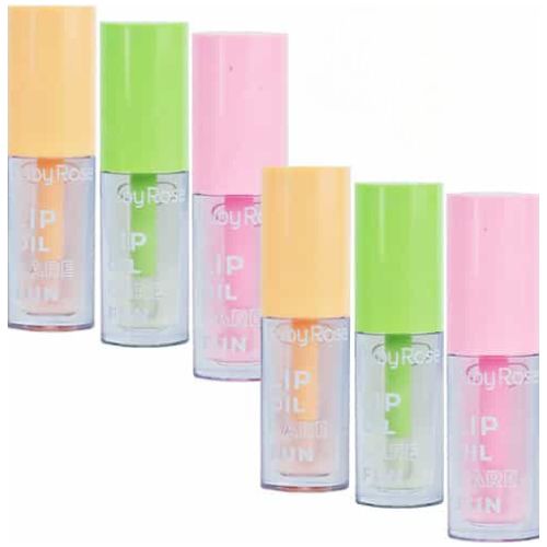 Lip Oil Gloss Labial Hidratante Care Fun Ruby Rose HB-562 - Kit c/ 06 unid