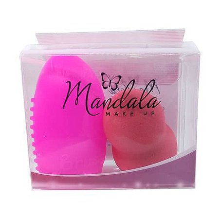 Kit de Esponja Coxinha e Limpador de Pincéis Mandala FP-063