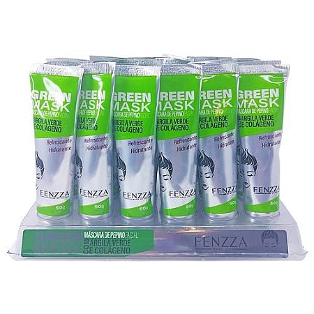 Máscara de Pepino Facial Green Mask Fenzza FZ38022 - Box c/ 24 unid