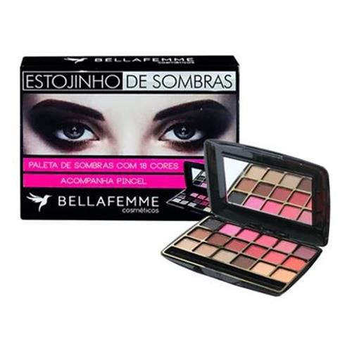 Paleta de Sombras com 18 Cores Bella Femme BF10021A - Box c/ 12 unid