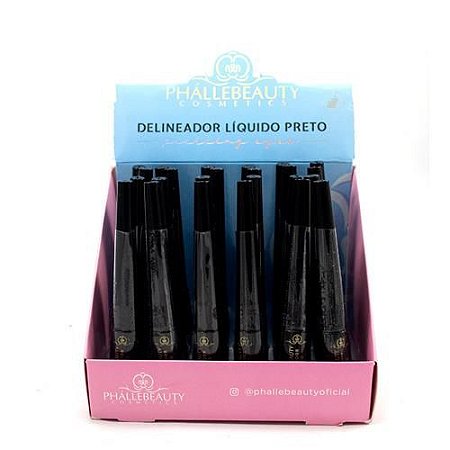 Delineador Líquido Preto Phállebeauty PH0303 – Box c/ 24 unid