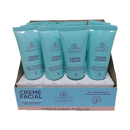 Creme Facial Peles Secas e Sensíveis Phállebeauty PH0033 - Box c/ 12 unid