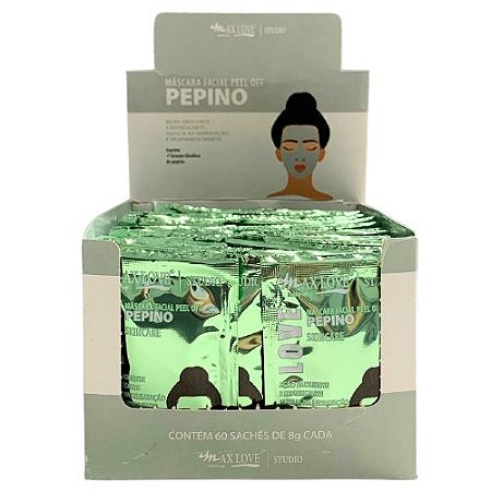 Máscara Facial Peel Off Pepino Max Love - Box c/ 60 unid
