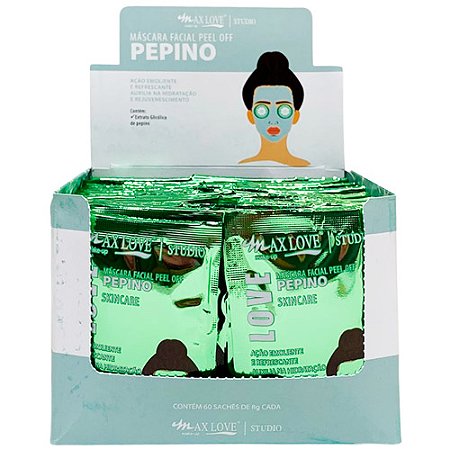 Máscara Facial Peel Off Pepino Max Love - Box c/ 60 unid