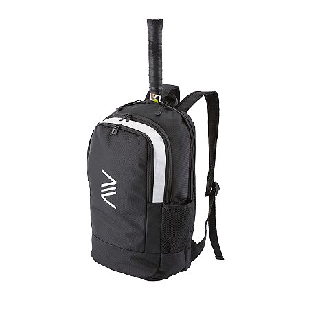 Mochila Raqueteira Tênis de Quadra, Beach Tennis, Pádel - Preta e Branca