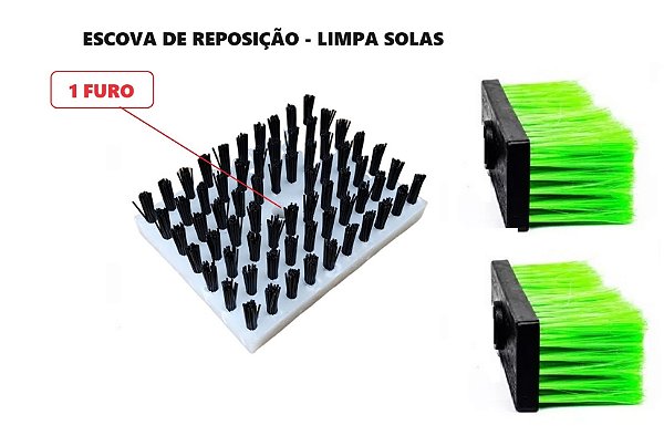 kit Escovas de Reposição 1 furo central Raspador Limpa Solas