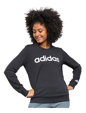 Moletom Preto Essentials Linear Feminino adidas