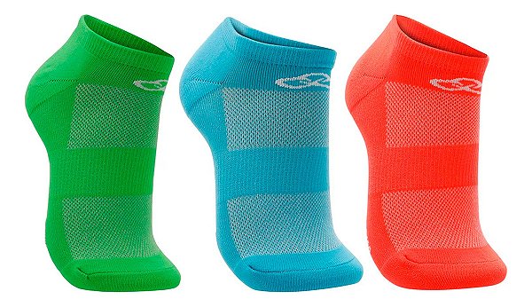 Kit 3 Meias Invisiveis Neon Olympikus Tenis Corre 4