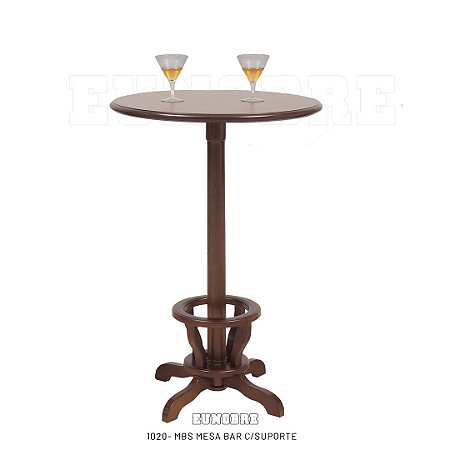 Mesa Bistrô com suporte para pés de madeira