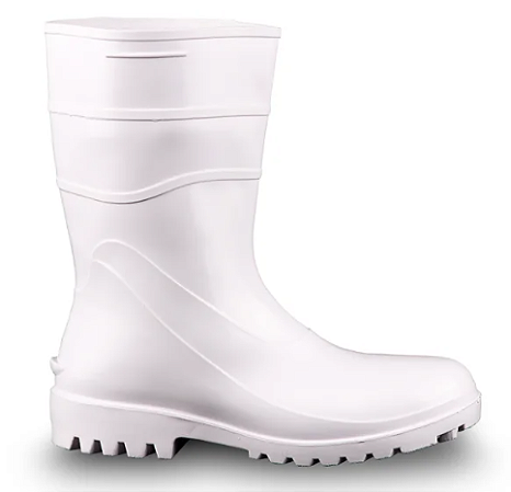 BOTA PVC BRANCA CANO MEDIO SEM FORRO BRACOL