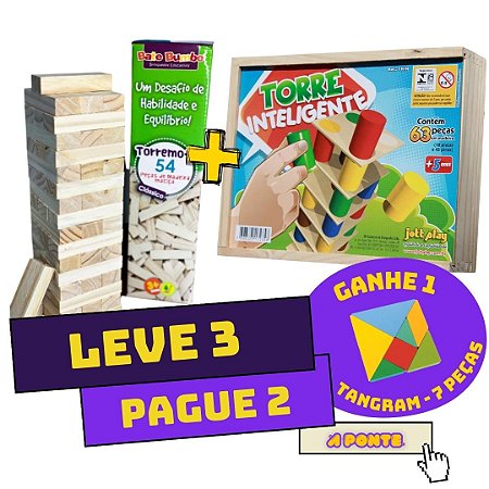 VI - LEVE: 1 TORREMOTO + 1 TORRE INTELIGENTE = GANHE UM TANGRAM