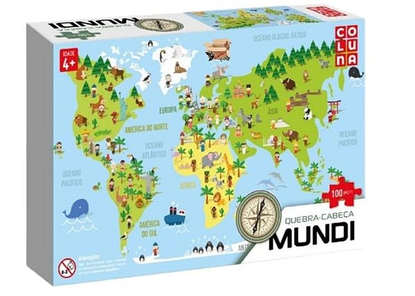 Quebra Cabeça Mapa Mundi 100 Peças