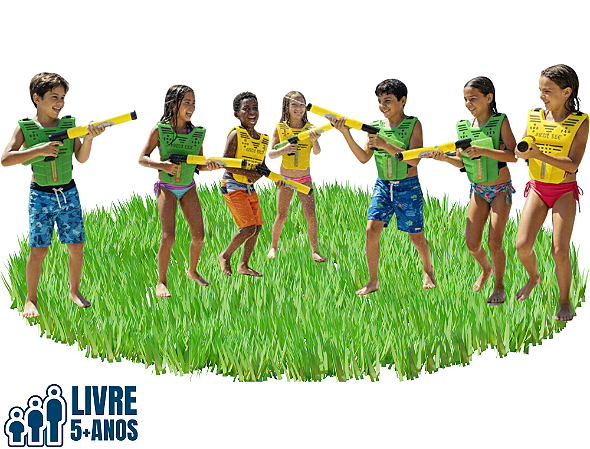 Water Tag / modelo ACQUA COMBATE (com coletes que marcam as "vidas" com água)