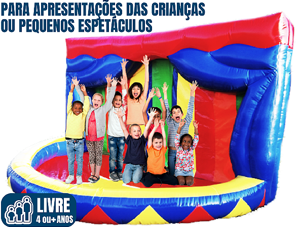 Picadeiro do Circo Inflável (apresentações teatrais em colégios; também para recreadores ou mágico) (4m x 2,5m / altura: 2,8m)