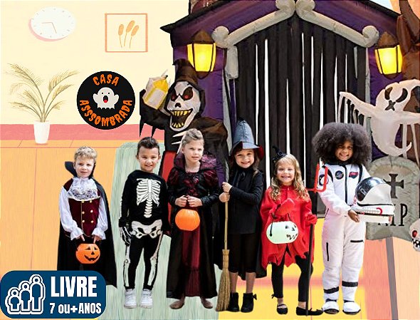 CASA ASSOMBRADA - Aventura com pessoas e fantasias de monstros! (para local fechado)