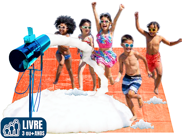 CANHÃO DE ESPUMA (para INFLÁVEIS ou para LONA sobre o chão) (lona: 3m x3,5m ou 3,5m x 6m)