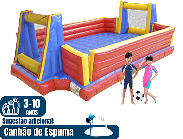 FUTEBOLZINHO de sabão (área total: 6,5m x 4m / altura: 2m)